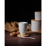 CURVE ΚΟΥΠΑ 22x22x8cm ΠΟΡΣΕΛΑΝΗ ΛΕΥΚΟ ΦΥΣΙΚΟ BAMBOO 030003 - Image 2