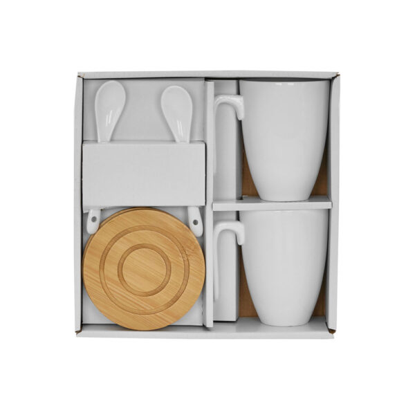 CURVE ΚΟΥΠΑ 22x22x8cm ΠΟΡΣΕΛΑΝΗ ΛΕΥΚΟ ΦΥΣΙΚΟ BAMBOO 030003 - Image 3