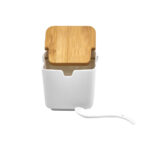 CURVE ΔΟΧΕΙΟ ΑΠΟΘΗΚΕΥΣΗΣ ΜΕ ΚΑΠΑΚΙ 10x10x9cm ΠΟΡΣΕΛΑΝΗ ΛΕΥΚΟ ΦΥΣΙΚΟ BAMBOO 030007 - Image 3