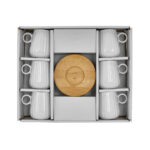 RIPPLE ΚΟΥΠΑ ESPRESSO SET 6ΤΜΧ 26x23x6cm ΠΟΡΣΕΛΑΝΗ ΛΕΥΚΟ ΦΥΣΙΚΟ BAMBOO 030013 - Image 3