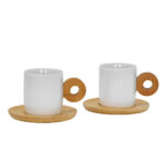 NORDIC ΚΟΥΠΑ 20x14x7cm ΠΟΡΣΕΛΑΝΗ ΛΕΥΚΟ ΦΥΣΙΚΟ BAMBOO 030015