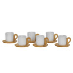 NORDIC ΚΟΥΠΑ ESPRESSO SET 6ΤΜΧ 29x21x7cm ΠΟΡΣΕΛΑΝΗ ΛΕΥΚΟ ΦΥΣΙΚΟ BAMBOO 030016