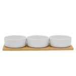 FLEURS ΜΠΩΛ SET 3ΤΜΧ 29x10x5cm ΠΟΡΣΕΛΑΝΗ ΛΕΥΚΟ ΦΥΣΙΚΟ BAMBOO 030020