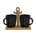 CACTUS ΚΟΥΠΑ ESPRESSO 20x12x17cm ΠΟΡΣΕΛΑΝΗ ΜΑΥΡΟ ΦΥΣΙΚΟ BAMBOO 030022