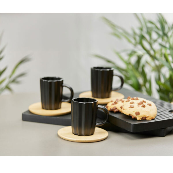 CACTUS ΚΟΥΠΑ ESPRESSO SET 6ΤΜΧ 27x22x6cm ΠΟΡΣΕΛΑΝΗ ΜΑΥΡΟ ΦΥΣΙΚΟ BAMBOO 030024 - Image 2