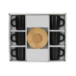 CACTUS ΚΟΥΠΑ ESPRESSO SET 6ΤΜΧ 27x22x6cm ΠΟΡΣΕΛΑΝΗ ΜΑΥΡΟ ΦΥΣΙΚΟ BAMBOO 030024 - Image 3