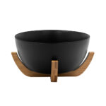 CURVE ΜΠΩΛ ΣΕΡΒΙΡΙΣΜΑΤΟΣ 23x23x13cm ΠΟΡΣΕΛΑΝΗ ΜΑΥΡΟ ΦΥΣΙΚΟ BAMBOO 030030 - Image 2