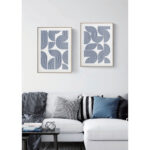 AZURE HEAVEN ΠΙΝΑΚΑΣ ΔΙΑΚΟΣΜΗΣΗΣ 60x80x5cm ΚΑΜΒΑΣ ΛΕΥΚΟ ΜΠΛΕ ΣΚΟΥΡΟ ΞΥΛΟ ΦΥΣΙΚΟ 030592 - Image 2