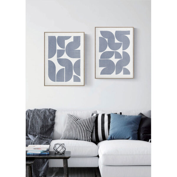 AZURE HEAVEN ΠΙΝΑΚΑΣ ΔΙΑΚΟΣΜΗΣΗΣ 60x80x5cm ΚΑΜΒΑΣ ΛΕΥΚΟ ΜΠΛΕ ΣΚΟΥΡΟ ΞΥΛΟ ΦΥΣΙΚΟ 030593 - Image 2