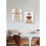 BOHO BALANCE ΠΙΝΑΚΑΣ ΔΙΑΚΟΣΜΗΣΗΣ 80x100x5cm ΚΑΜΒΑΣ TERRACOTTA ΜΠΕΖ ΞΥΛΟ ΦΥΣΙΚΟ 030668 - Image 2