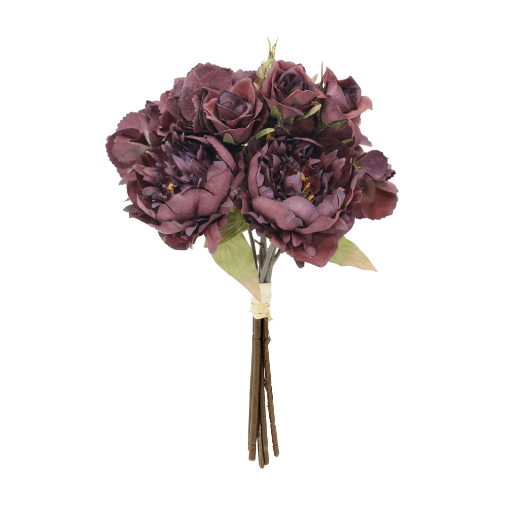 030759-BSlA3-first-_1 PEONY ΛΟΥΛΟΥΔΙ ΤΕΧΝΗΤΟ ΜΠΟΥΚΕΤΟ 30cm ΥΦΑΣΜΑ ΜΩΒ ΠΡΑΣΙΝΟ PVC 030759 - Image 1