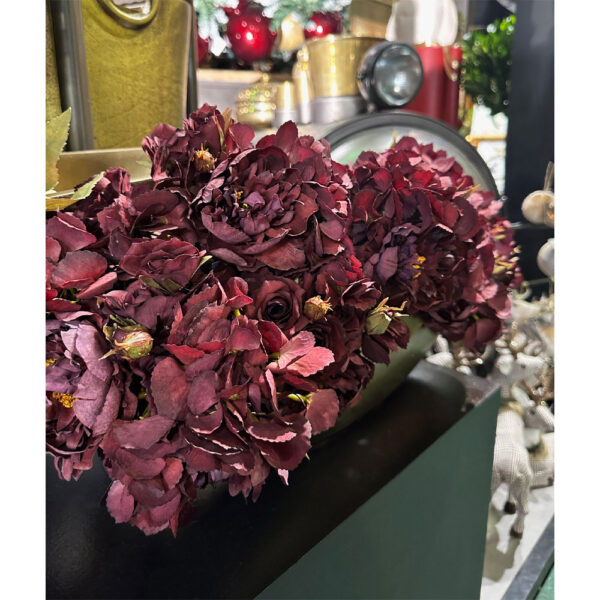 PEONY ΛΟΥΛΟΥΔΙ ΤΕΧΝΗΤΟ ΜΠΟΥΚΕΤΟ 30cm ΥΦΑΣΜΑ ΜΩΒ ΠΡΑΣΙΝΟ PVC 030759 - Image 2