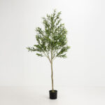 OLIVE TREE ΔΕΝΤΡΟ ΤΕΧΝΗΤΟ ΣΕ ΓΛΑΣΤΡΑ 180cm ΥΦΑΣΜΑ ΠΡΑΣΙΝΟ PVC 031321