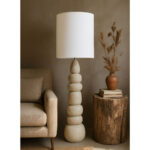 STONES ΦΩΤΙΣΤΙΚΟ ΕΠΙΔΑΠΕΔΙΟ 116cm POLYRESIN ΜΠΕΖ ΛΙΝΟ ΛΕΥΚΟ 031384 - Image 2