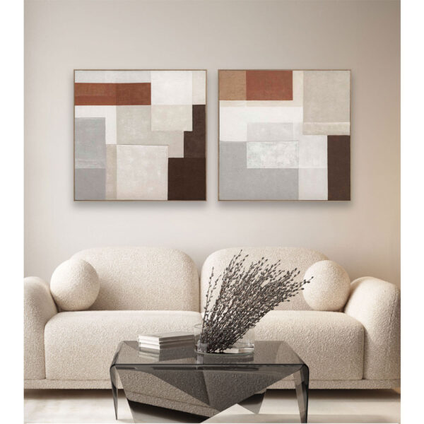 RAGNA SQUARE ΠΙΝΑΚΑΣ ΔΙΑΚΟΣΜΗΣΗΣ 100x100x5cm ΚΑΜΒΑΣ ΠΟΛΥΧΡΩΜΟ ΞΥΛΟ ΦΥΣΙΚΟ 031412 - Image 2