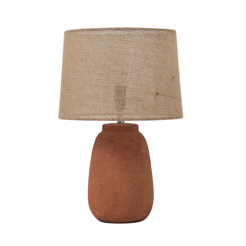 031596-YB5Bu-first-_1 SIERRA ΦΩΤΙΣΤΙΚΟ ΕΠΙΤΡΑΠΕΖΙΟ 28x28x44cm STONEWARE TERRACOTTA ΛΙΝΟ ΜΠΕΖ 031596 - Image 1
