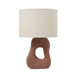 PIERRE ΦΩΤΙΣΤΙΚΟ ΕΠΙΤΡΑΠΕΖΙΟ 36x36x58cm ΚΕΡΑΜΙΚΟ ΚΑΦΕ ΛΙΝΟ ΜΠΕΖ 031597