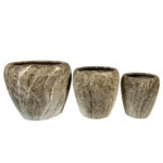 NANGA ΓΛΑΣΤΡΑ ΣΕΤ 3ΤΜΧ 42x42x35cm ΚΕΡΑΜΙΚΟ ΜΠΕΖ ΚΑΦΕ 032409