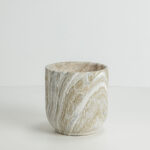 PEDRA ΓΛΑΣΤΡΑ ΣΕΤ 3ΤΜΧ 30x30x31cm ΚΕΡΑΜΙΚΟ ΜΠΕΖ ΛΕΥΚΟ 032446 - Image 3
