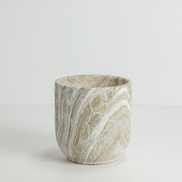 PEDRA ΓΛΑΣΤΡΑ ΣΕΤ 3ΤΜΧ 30x30x31cm ΚΕΡΑΜΙΚΟ ΜΠΕΖ ΛΕΥΚΟ 032446 - Image 3