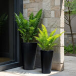 ONYX ΓΛΑΣΤΡΑ ΣΕΤ 2ΤΜΧ 32x32x53cm ΚΕΡΑΜΙΚΟ ΜΑΥΡΟ 032472 - Image 2