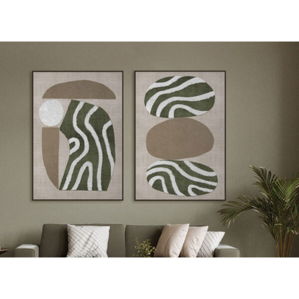 SLATE A ΠΙΝΑΚΑΣ ΔΙΑΚΟΣΜΗΤΙΚΟΣ ΜΕ ΚΟΡΝΙΖΑ 75x100x4cm ΚΑΜΒΑΣ ΛΑΔΙ ΜΠΕΖ ΛΕΥΚΟ PS 033029 - Image 2