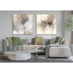 HARLIE B ΠΙΝΑΚΑΣ ΔΙΑΚΟΣΜΗΤΙΚΟΣ ΜΕ ΚΟΡΝΙΖΑ 80x80x4cm ΚΑΜΒΑΣ ΠΟΛΥΧΡΩΜΟ PS 033042 - Image 2