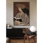 LITERARY CALM ΠΙΝΑΚΑΣ ΔΙΑΚΟΣΜΗΤΙΚΟΣ ΜΕ ΚΟΡΝΙΖΑ 80x120x4cm ΚΑΜΒΑΣ ΚΑΦΕ PP 033079 - Image 2