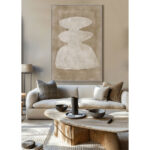 CANDELABRA.A ΠΙΝΑΚΑΣ ΔΙΑΚΟΣΜΗΤΙΚΟΣ ΜΕ ΚΟΡΝΙΖΑ 80x120x4cm ΚΑΜΒΑΣ ΚΑΦΕ BEIGE ΞΥΛΟ ΦΥΣΙΚΟ 033179 - Image 2