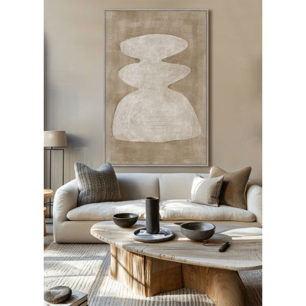 CANDELABRA.A ΠΙΝΑΚΑΣ ΔΙΑΚΟΣΜΗΤΙΚΟΣ ΜΕ ΚΟΡΝΙΖΑ 80x120x4cm ΚΑΜΒΑΣ ΚΑΦΕ BEIGE ΞΥΛΟ ΦΥΣΙΚΟ 033179 - Image 2