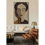 SONAR LADY ΠΙΝΑΚΑΣ ΔΙΑΚΟΣΜΗΤΙΚΟΣ ΜΕ ΚΟΡΝΙΖΑ 80x120x4cm ΚΑΜΒΑΣ BEIGE ΠΟΛΥΧΡΩΜΟ ΞΥΛΟ ΦΥΣΙΚΟ 033184 - Image 2