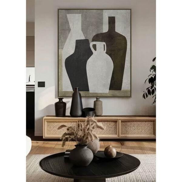 CROCKS ΠΙΝΑΚΑΣ ΔΙΑΚΟΣΜΗΤΙΚΟΣ ΜΕ ΚΟΡΝΙΖΑ 100x120x4cm ΚΑΜΒΑΣ ΠΟΛΥΧΡΩΜΟ ΓΚΡΙ ΞΥΛΟ ΦΥΣΙΚΟ 033187 - Image 2