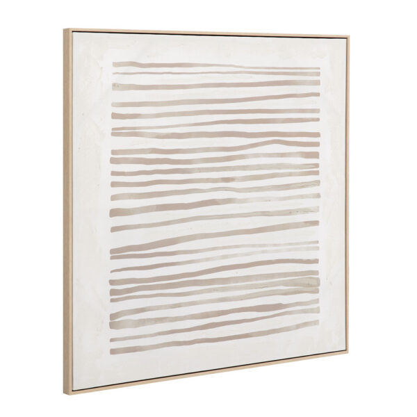 RAYA B ΠΙΝΑΚΑΣ ΔΙΑΚΟΣΜΗΤΙΚΟΣ ΜΕ ΚΟΡΝΙΖΑ 100x100x4cm ΚΑΜΒΑΣ ΜΠΕΖ ΚΑΦΕ ΞΥΛΟ ΦΥΣΙΚΟ 034240 - Image 2