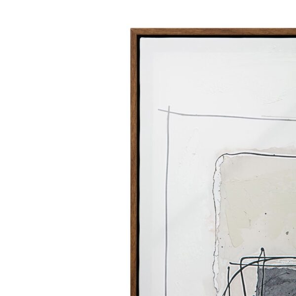 WOMB BEAUTY ΠΙΝΑΚΑΣ ΔΙΑΚΟΣΜΗΤΙΚΟΣ ΜΕ ΚΟΡΝΙΖΑ 90x120x4cm ΚΑΜΒΑΣ ΜΠΛΕ ΣΚΟΥΡΟ ΓΚΡΙ ΜΠΕΖ ΞΥΛΟ ΦΥΣΙΚΟ 034247 - Image 3