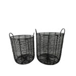 ONYX ΚΑΛΑΘΙ SET 2ΤΜΧ 40x40x51cm RATTAN ΦΥΣΙΚΟ ΜΑΥΡΟ 034325