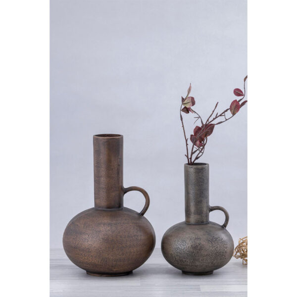 STEEL SHINE ΒΑΖΟ 23x23x34cm ΑΛΟΥΜΙΝΙΟ BRONZE 034400 - Image 2