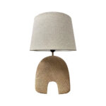 CAPSULE ΦΩΤΙΣΤΙΚΟ ΕΠΙΤΡΑΠΕΖΙΟ 30.5x30.5x45cm POLYRESIN TERRACOTTA ΑΝΟΙΧΤΟ ΥΦΑΣΜΑ OFF WHITE 034461