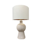 CAPELLE ΦΩΤΙΣΤΙΚΟ ΕΠΙΤΡΑΠΕΖΙΟ 30.7x30.7x55cm POLYRESIN OFF WHITE ΥΦΑΣΜΑ ΛΕΥΚΟ 034462