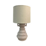 GRAVEΕ ΦΩΤΙΣΤΙΚΟ ΕΠΙΤΡΑΠΕΖΙΟ 26x26x44.5cm POLYRESIN OFF WHITE ΥΦΑΣΜΑ ΛΕΥΚΟ 034467