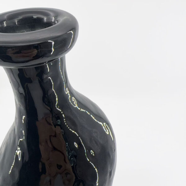 ROMAIN ΒΑΖΟ 15.5x15.5x40cm ΓΥΑΛΙ ΜΑΥΡΟ 034536 - Image 2