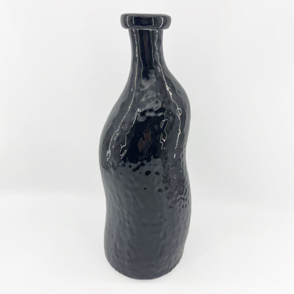 ROMAIN ΒΑΖΟ 15.5x15.5x40cm ΓΥΑΛΙ ΜΑΥΡΟ 034536 - Image 3