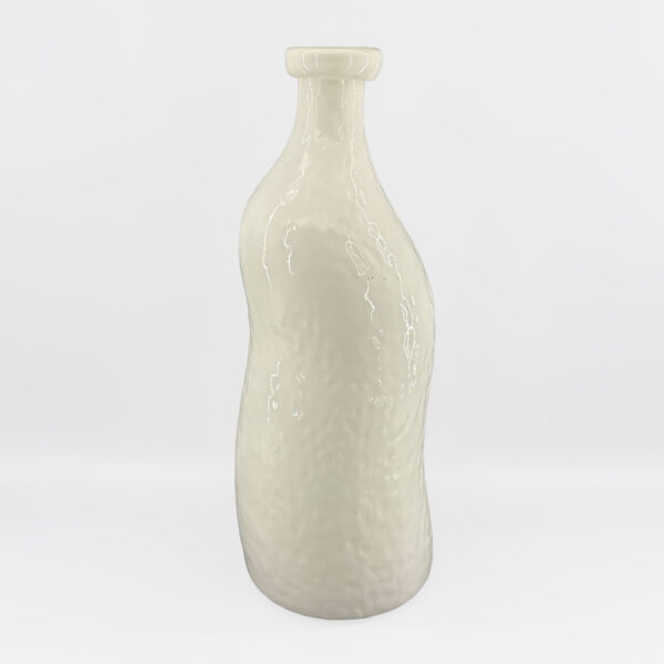 ROMAIN ΒΑΖΟ 15.5x15.5x40cm ΓΥΑΛΙ ΑΣΠΡΟ 034537 - Image 3