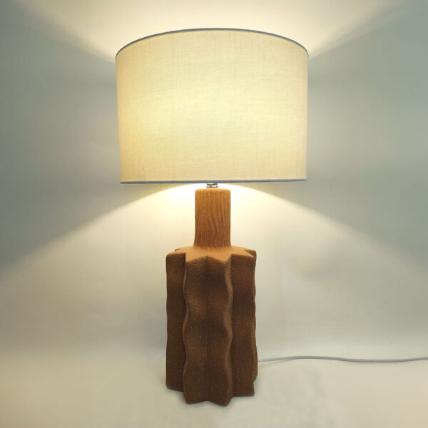 EGLI ΦΩΤΙΣΤΙΚΟ ΕΠΙΤΡΑΠΕΖΙΟ 32x32x56cm ΚΕΡΑΜΙΚΟ TERRACOTTA ΛΙΝΟ ΛΕΥΚΟ 034586 - Image 3