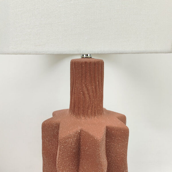 EGLI ΦΩΤΙΣΤΙΚΟ ΕΠΙΤΡΑΠΕΖΙΟ 32x32x56cm ΚΕΡΑΜΙΚΟ TERRACOTTA ΛΙΝΟ ΛΕΥΚΟ 034586 - Image 4