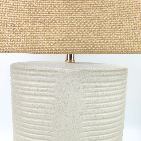 SELENE ΦΩΤΙΣΤΙΚΟ ΕΠΙΤΡΑΠΕΖΙΟ 40x20x59cm ΚΕΡΑΜΙΚΟ ΜΠΕΖ ΛΙΝΟ ΛΕΥΚΟ 034589 - Image 3