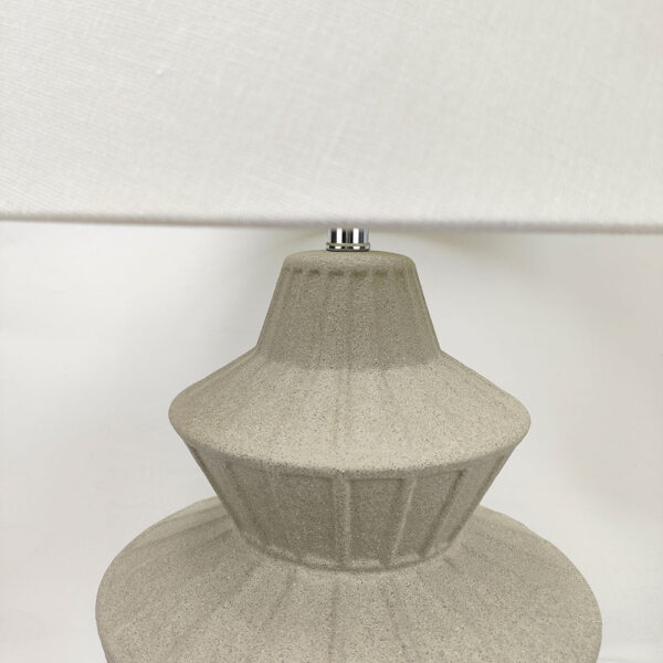 ELYSIA ΦΩΤΙΣΤΙΚΟ ΕΠΙΤΡΑΠΕΖΙΟ 35x35x58cm ΚΕΡΑΜΙΚΟ ΓΚΡΙ ΑΝΟΙΧΤΟ ΛΙΝΟ ΛΕΥΚΟ 034591 - Image 3