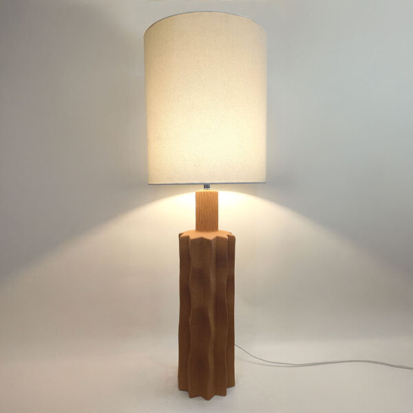 EGLI ΦΩΤΙΣΤΙΚΟ ΕΠΙΤΡΑΠΕΖΙΟ 34x34x100cm ΚΕΡΑΜΙΚΟ TERRACOTTA ΛΙΝΟ ΛΕΥΚΟ 034600 - Image 2