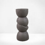 PHAROS I ΚΗΡΟΠΗΓΙΟ ΔΙΑΚΟΣΜΗΤΙΚΟ 10.5x10.5x25cm RESIN ΚΑΦΕ ΣΚΟΥΡΟ 034623