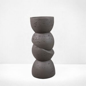 PHAROS I ΚΗΡΟΠΗΓΙΟ ΔΙΑΚΟΣΜΗΤΙΚΟ 10.5x10.5x25cm RESIN ΚΑΦΕ ΣΚΟΥΡΟ 034623