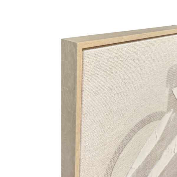 HUSK ΠΙΝΑΚΑΣ ΔΙΑΚΟΣΜΗΤΙΚΟΣ ΜΕ ΚΟΡΝΙΖΑ 80x120x4cm ΚΑΜΒΑΣ ΜΠΕΖ ΛΕΥΚΟ PS 034666 - Image 3